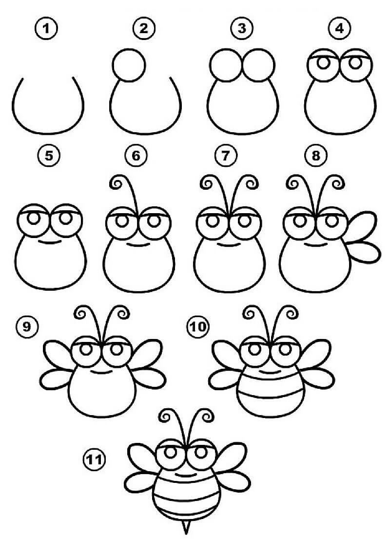 How to draw A Lovely Bee