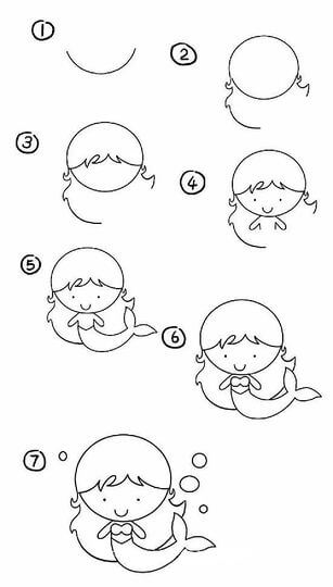 How to draw A Lovely Mermaid