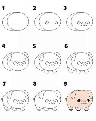 A Lovely Pig Drawing Ideas