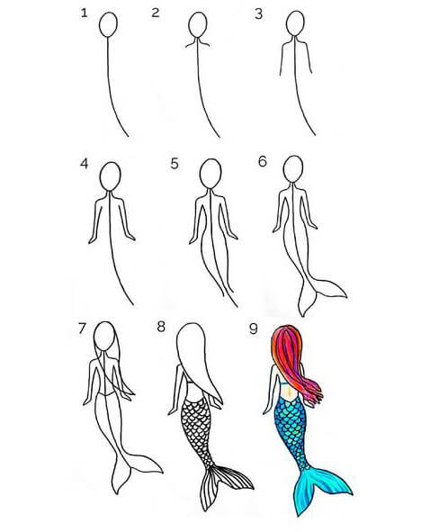 A Mermaid - Backside Drawing Ideas