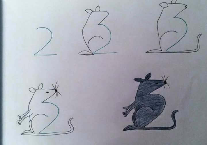 A Mouse from Number 2 Drawing Ideas