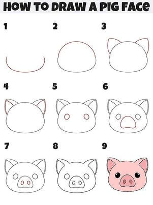 A Pig Face Drawing Ideas