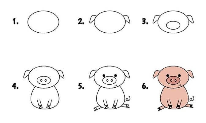 A Pretty Pig Drawing Ideas