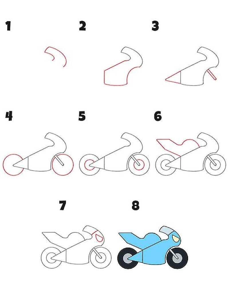 A Simple Motorcycle Drawing Ideas