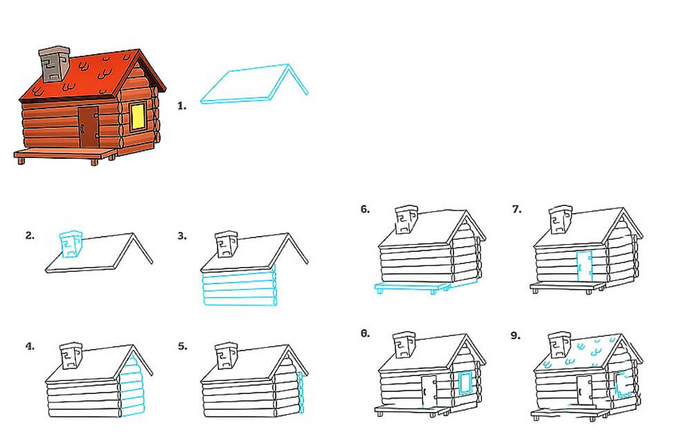 A Wood House Drawing Ideas