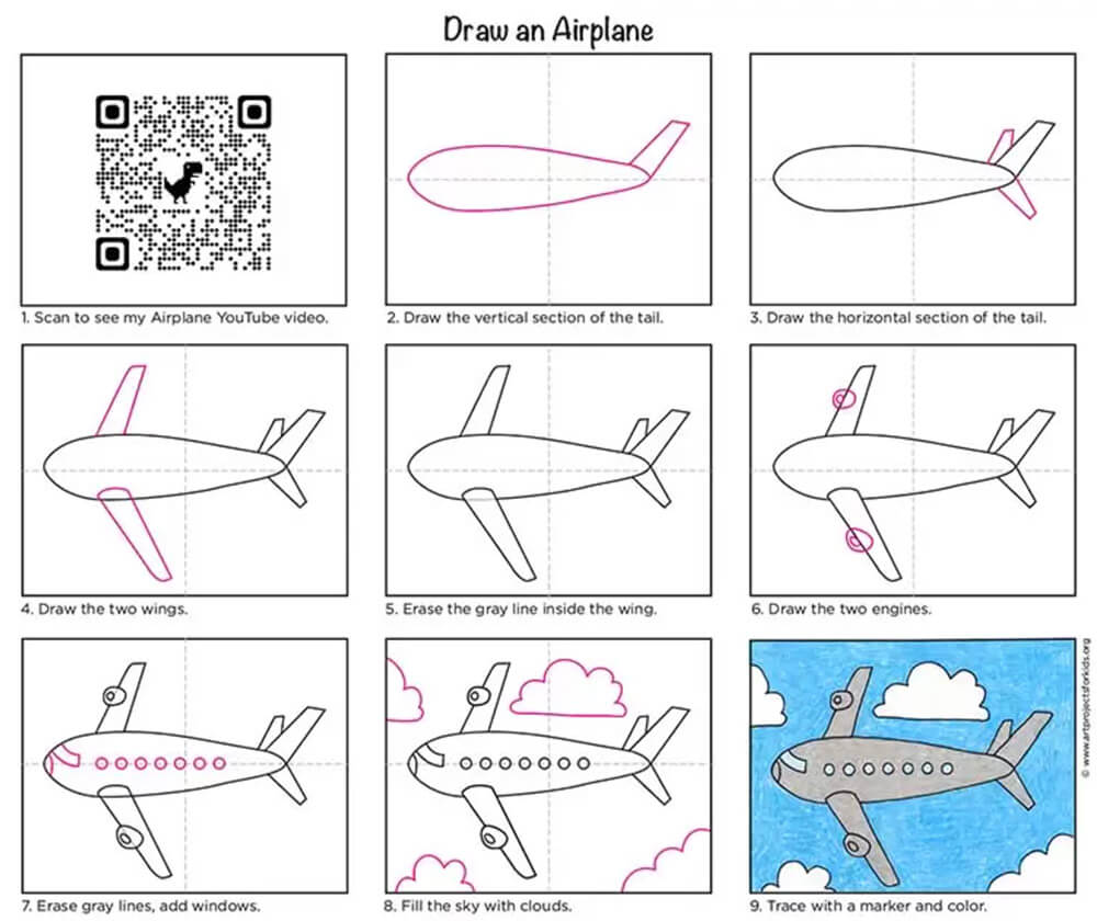 An Airplane (Art Projects for Kids) Drawing Ideas