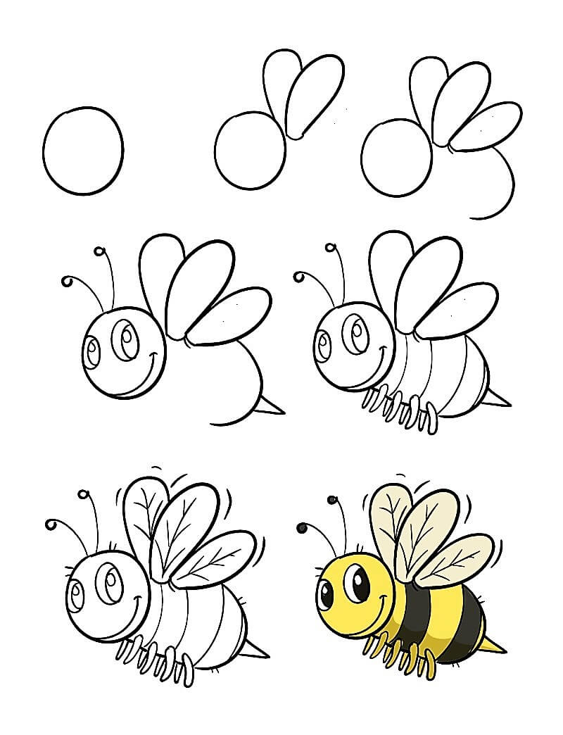 An Easy Bee Drawing Ideas