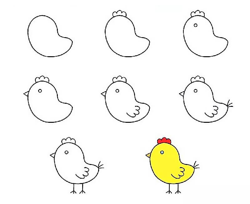 How to draw An Easy Chick
