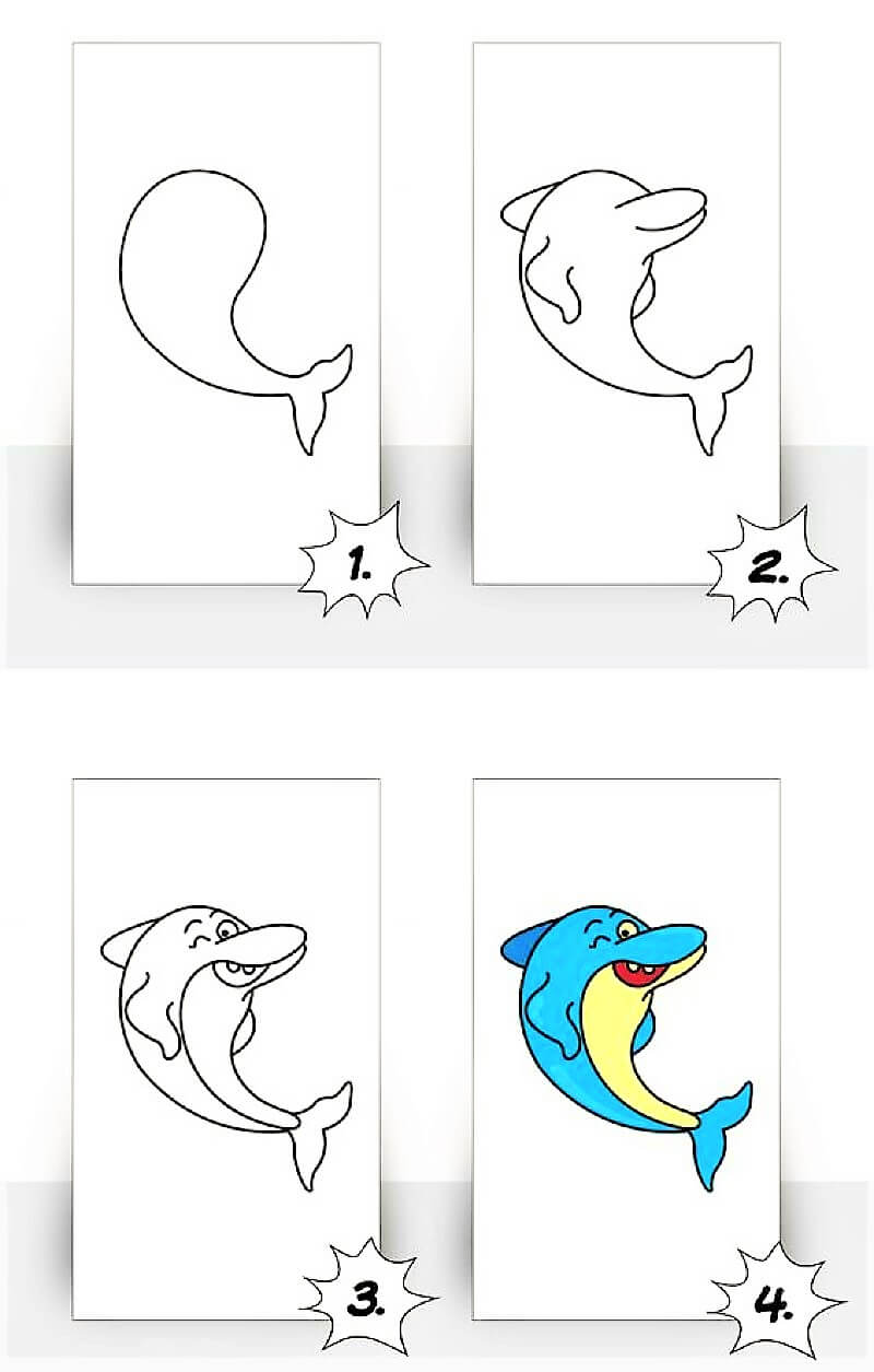 An Easy Dolphin Drawing Ideas
