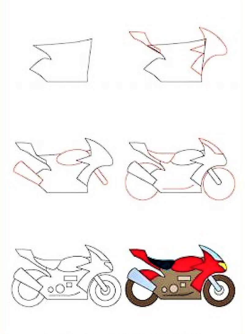 An Easy Motorcycle Drawing Ideas
