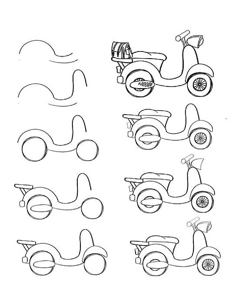 An Italian Motorbike Drawing Ideas