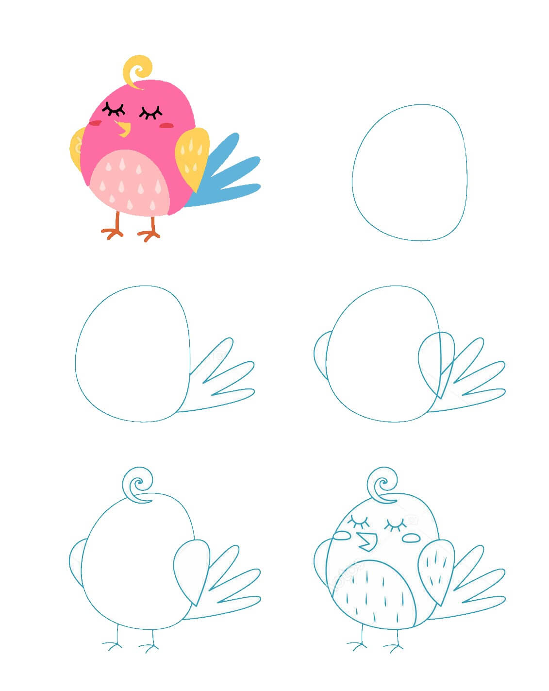 How to draw Bird idea (2)