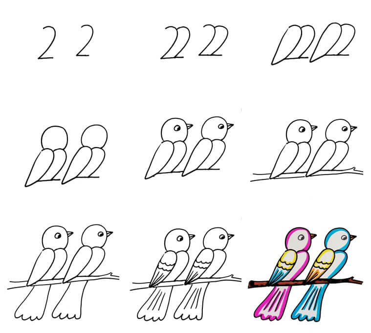 Bird idea (40) Drawing Ideas