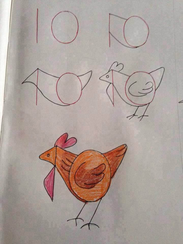 Chicken from Number 10 Drawing Ideas