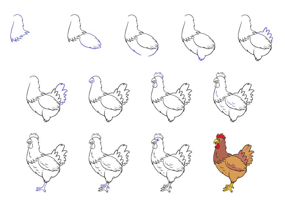 Chicken idea (14) Drawing Ideas