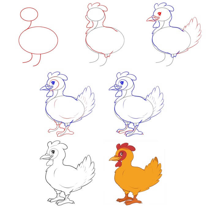 Chicken idea (15) Drawing Ideas