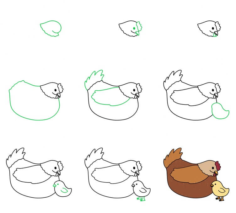 Chicken idea (16) Drawing Ideas