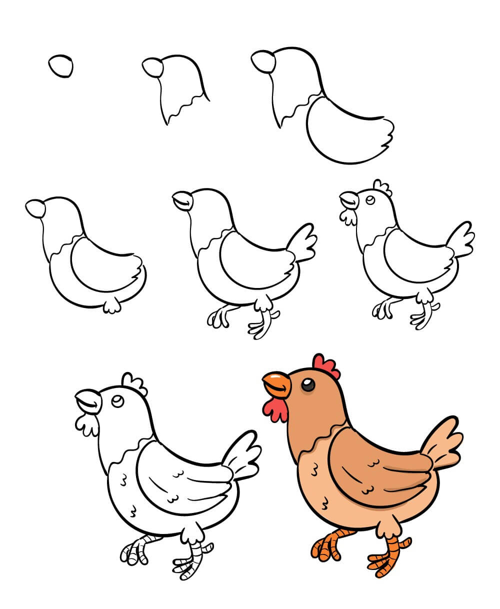 How to draw Chicken idea (5)