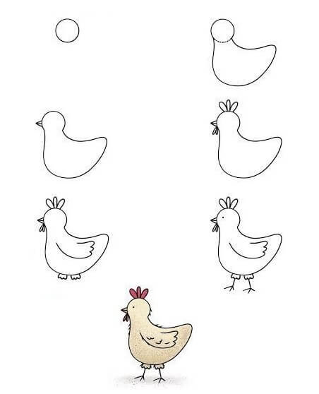 How to draw Chicken idea (6)