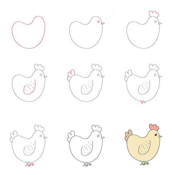 Chicken idea (7) Drawing Ideas