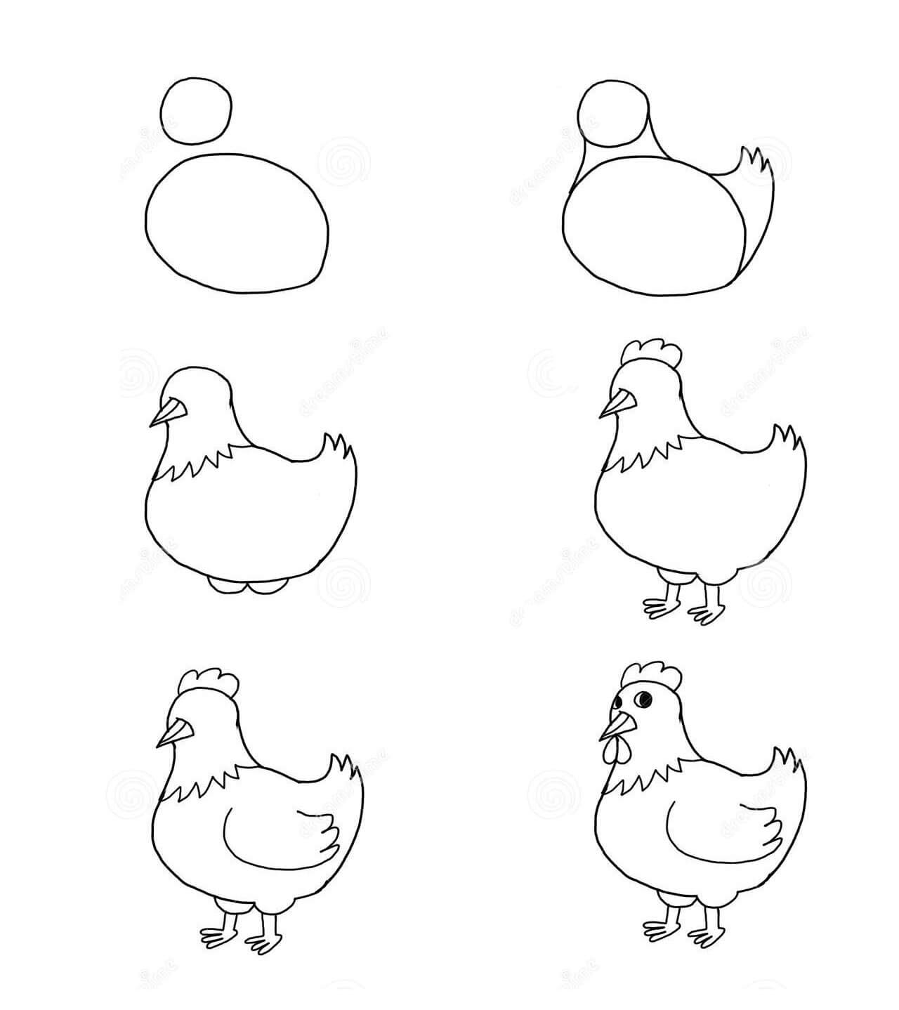 How to draw Chicken idea (8)