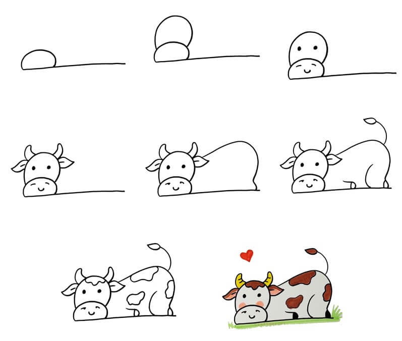 How to draw Cow idea 10