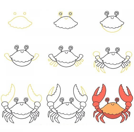 Crab idea (17) Drawing Ideas