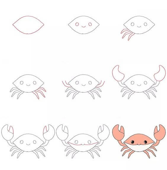 Crab idea (20) Drawing Ideas