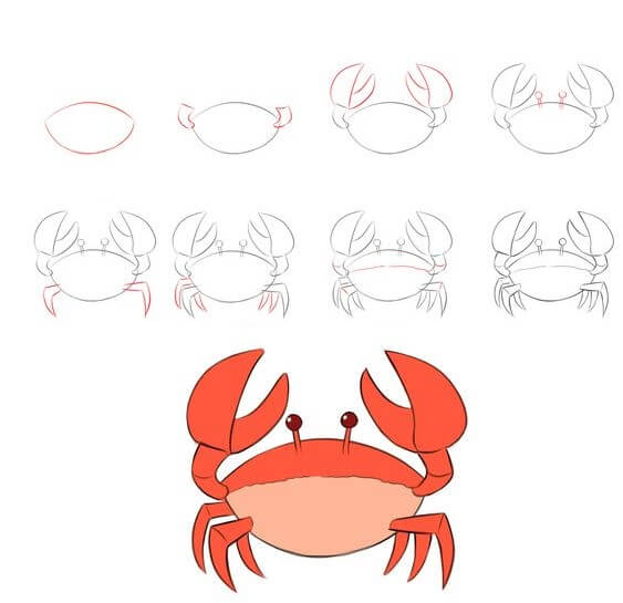 Crab idea (26) Drawing Ideas