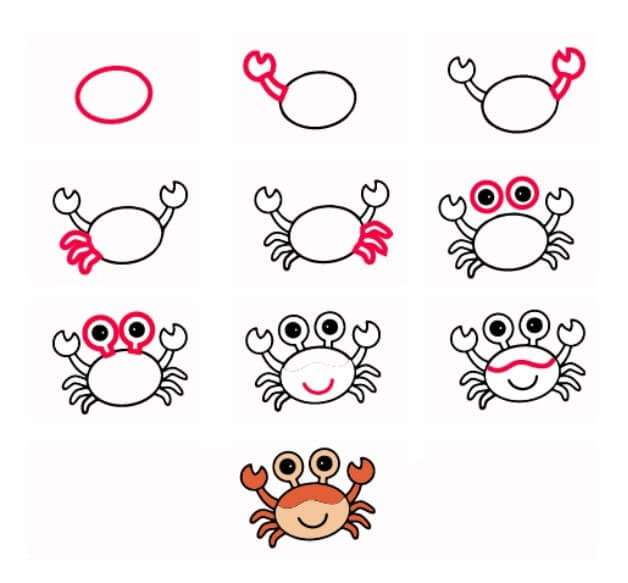 Crab idea (27) Drawing Ideas