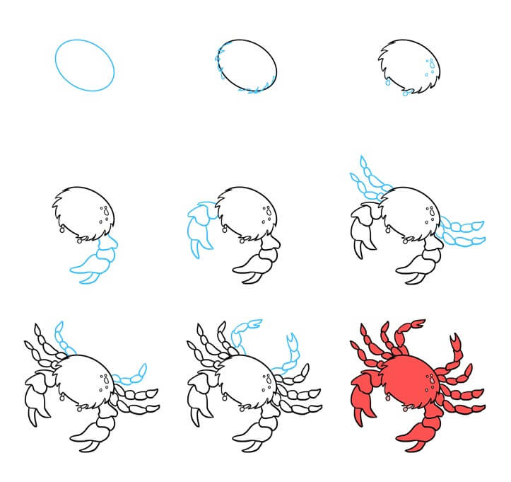How to draw Crab idea (29)