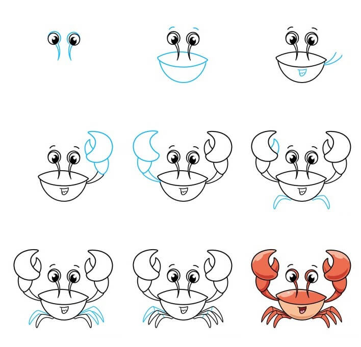 Crab idea (32) Drawing Ideas