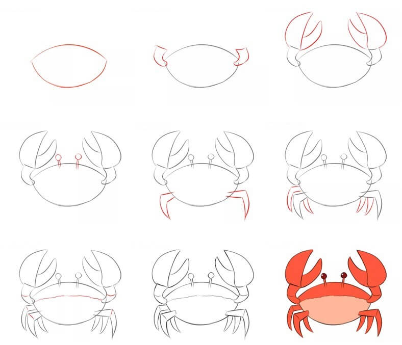 Crab idea (33) Drawing Ideas