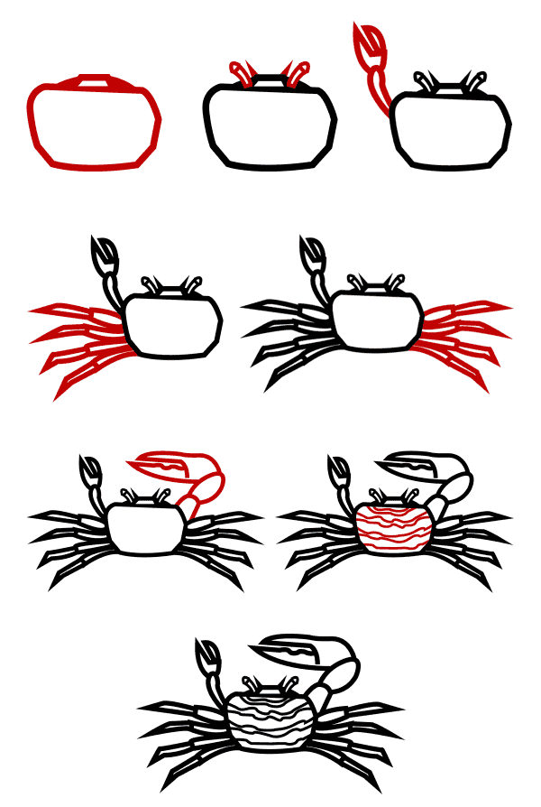 How to draw Crab idea (36)