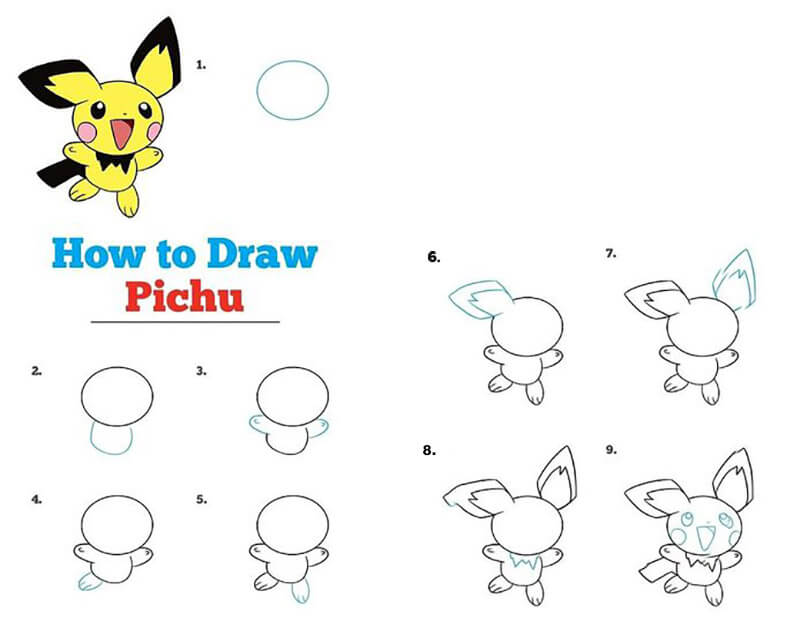 Cute Pichu Drawing Ideas