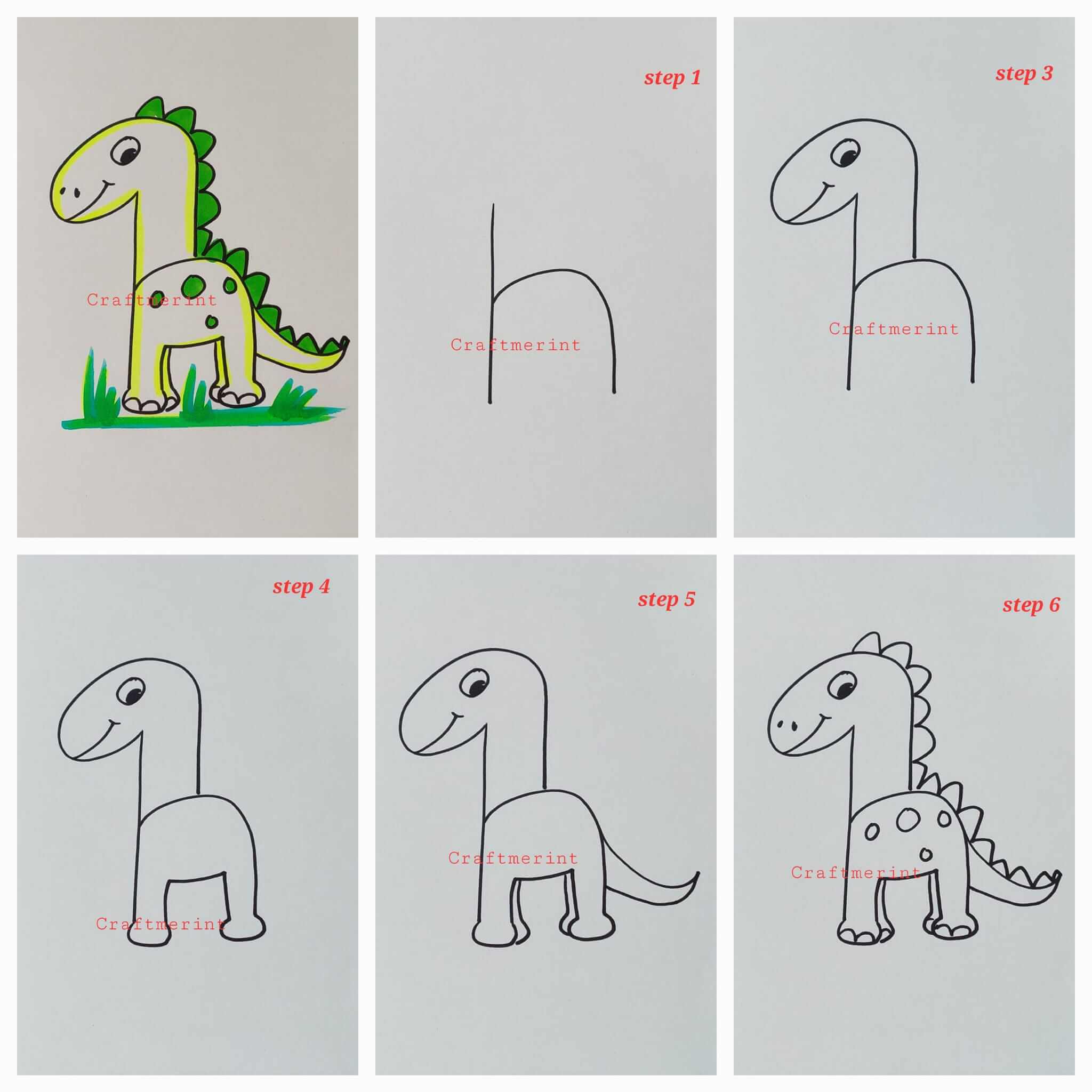 How to draw Dinosaur idea