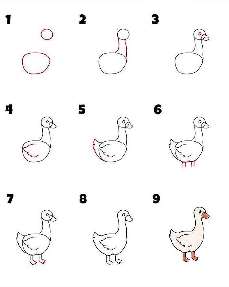 How to draw Duck Idea 13