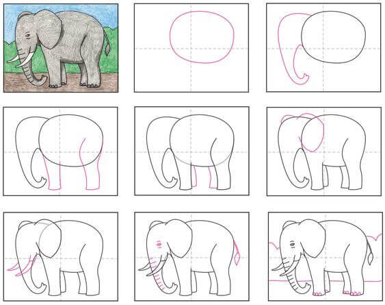 Elephant idea (13) Drawing Ideas