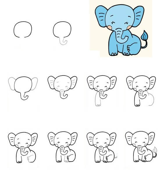 Elephant idea (18) Drawing Ideas