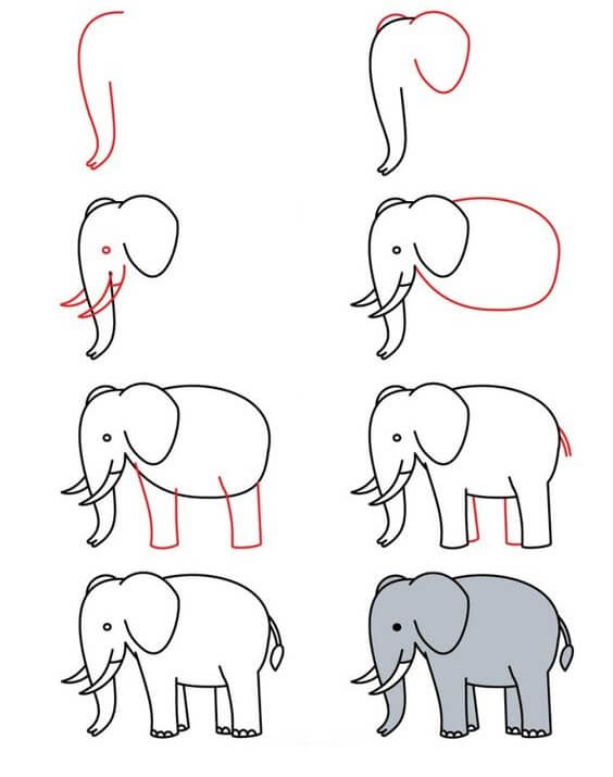 Elephant idea (24) Drawing Ideas