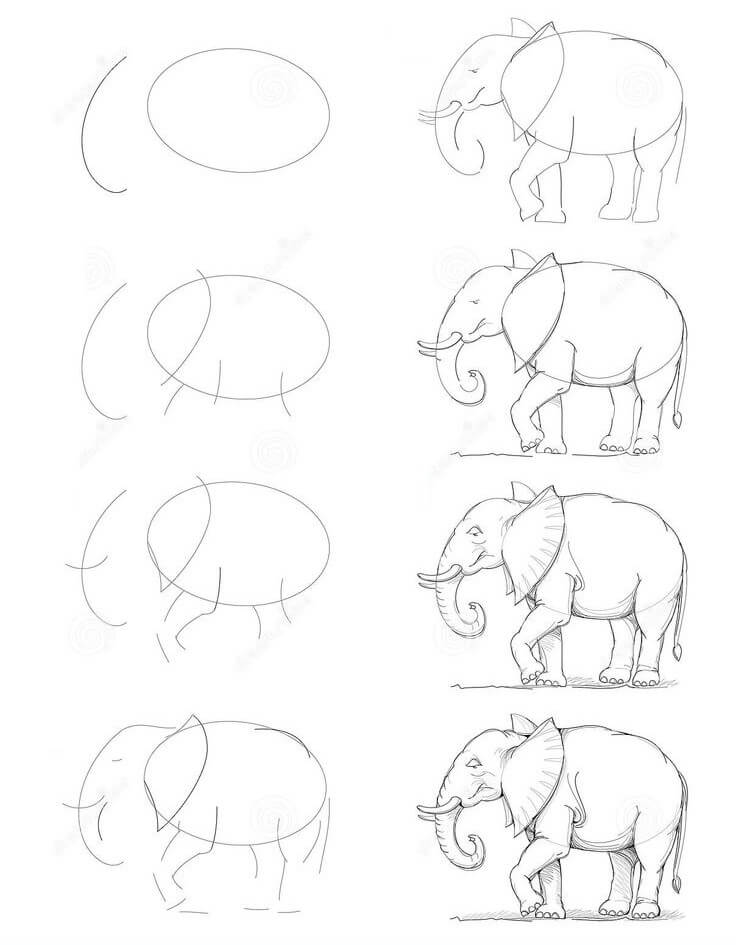 Elephant idea (30) Drawing Ideas