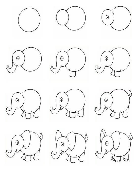 Elephant idea (31) Drawing Ideas