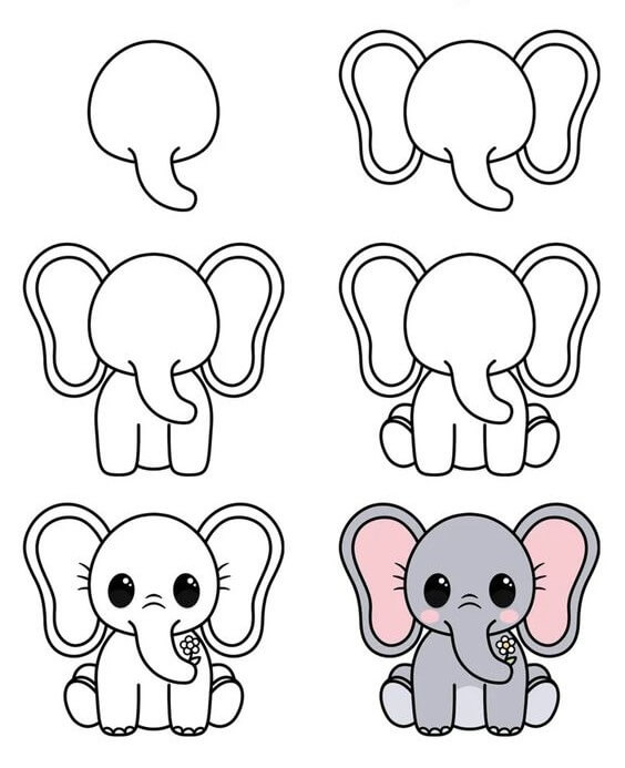 Elephant idea (33) Drawing Ideas