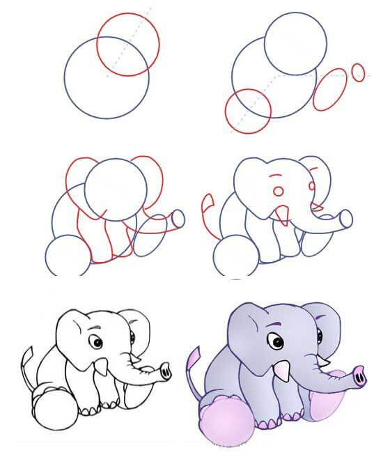 Elephant idea (37) Drawing Ideas