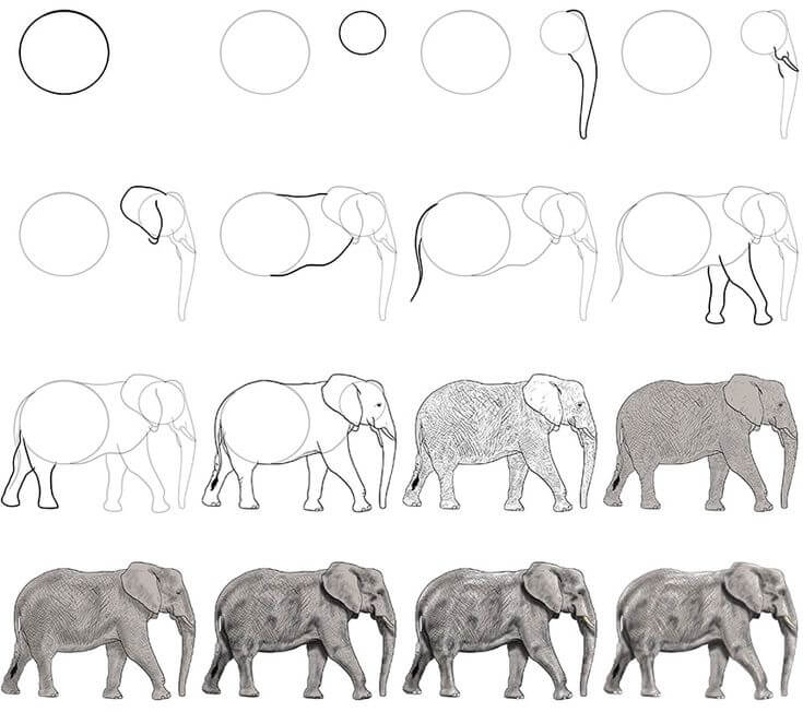 Elephant idea (38) Drawing Ideas