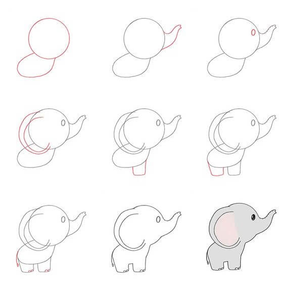 Elephant idea (44) Drawing Ideas