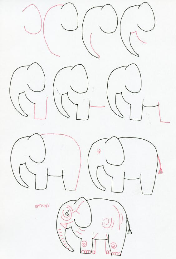 Elephant idea (45) Drawing Ideas