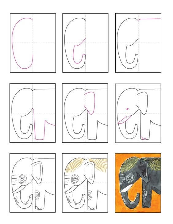 Elephant idea (46) Drawing Ideas