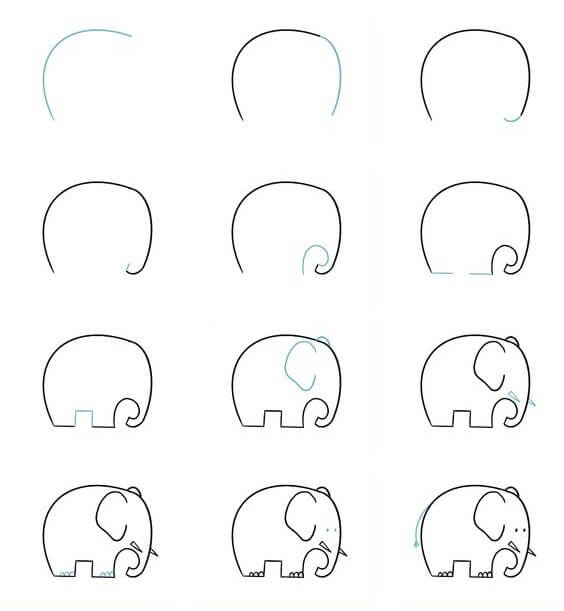 Elephant idea (48) Drawing Ideas