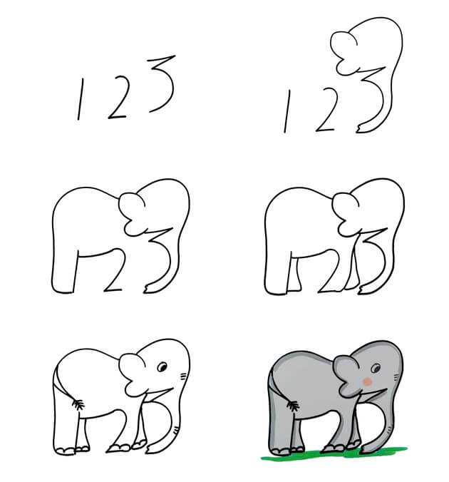 Elephant idea (59) Drawing Ideas